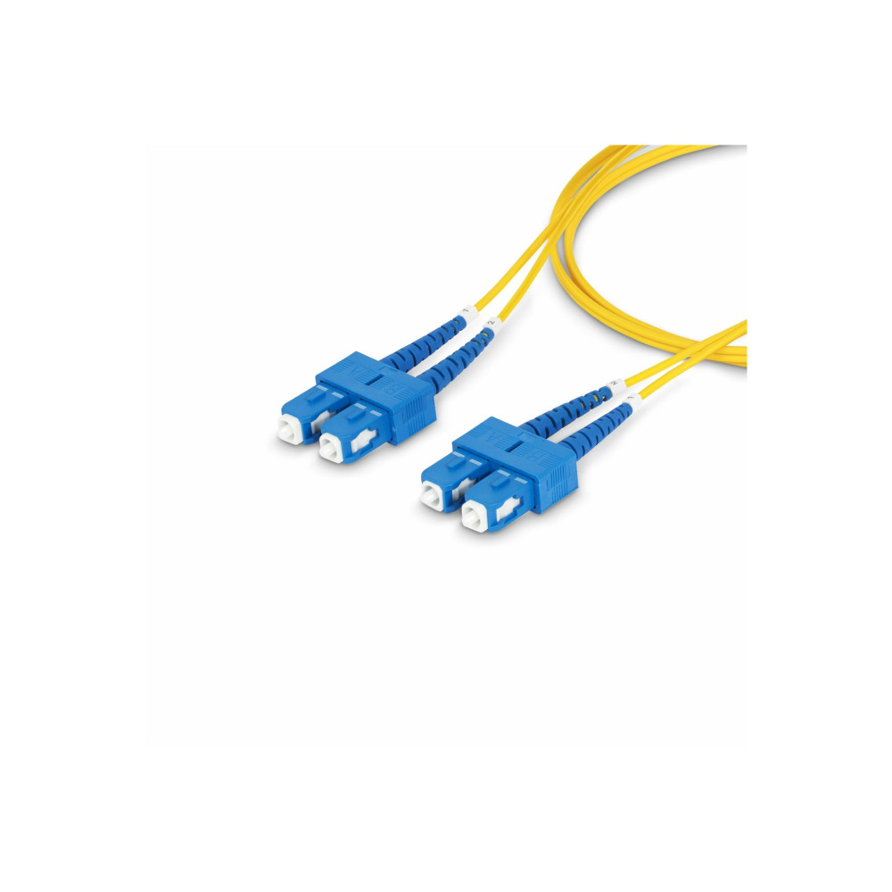 Produktbild för StarTech.com 1m (3.3ft) SC to SC (UPC) OS2 Single Mode Duplex Fiber Optic Cable, 9/125µm, Laser Optimized, 40G/100G Zipcord, Bend Insensitive, Low Insertion Loss - LSZH Fiber Patch Cord (SMDOS2SCSC1M) - patch-kabel - 1 m - 1 m - gul