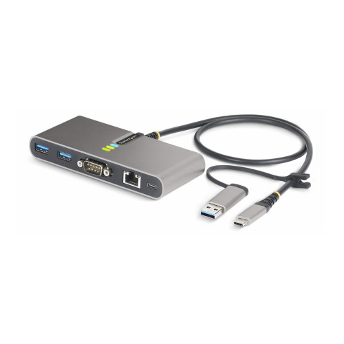 StarTech.com StarTech.com 2-Port USB-C/USB-A Hub with GbE and RS232 Serial, 2x USB-A - hubb - 2 portar