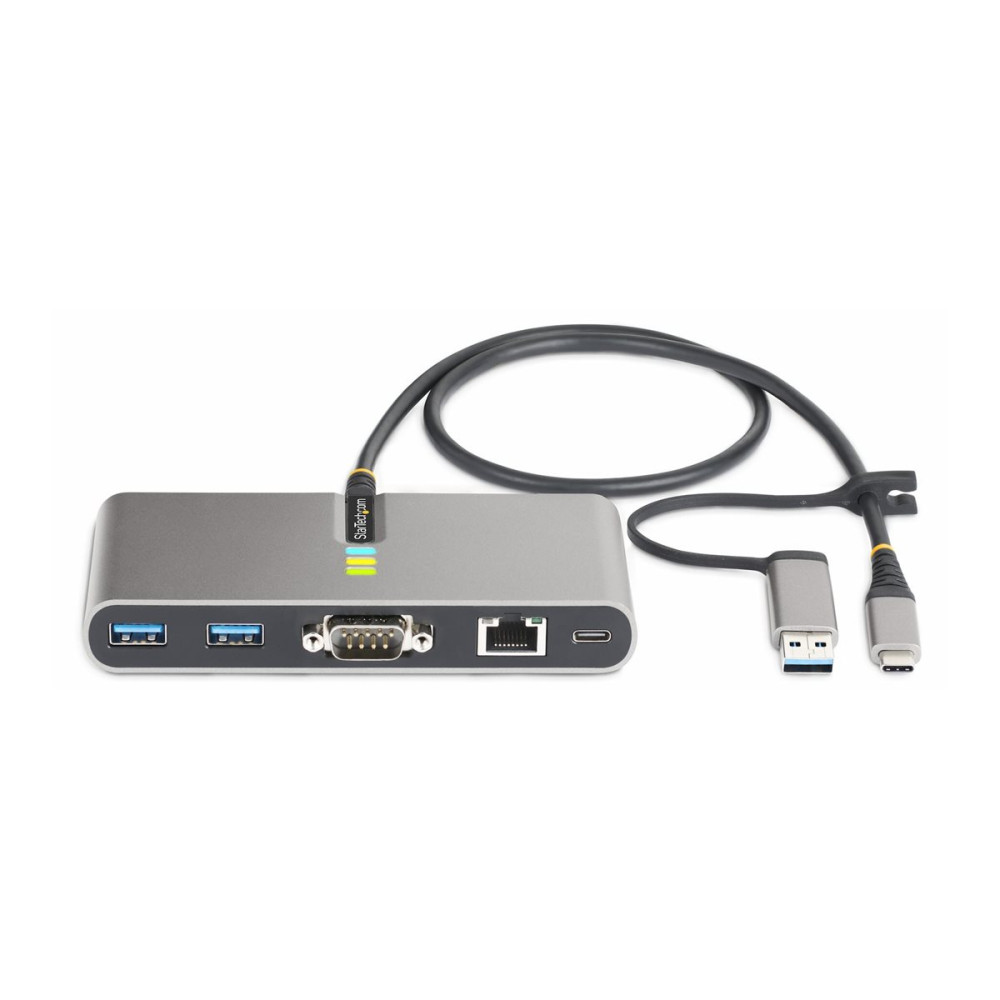 Produktbild för StarTech.com 2-Port USB-C/USB-A Hub with GbE and RS232 Serial, 2x USB-A - hubb - 2 portar