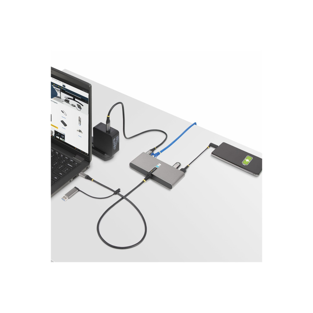 Produktbild för StarTech.com 2-Port USB-C/USB-A Hub with GbE and RS232 Serial, 2x USB-A - hubb - 2 portar