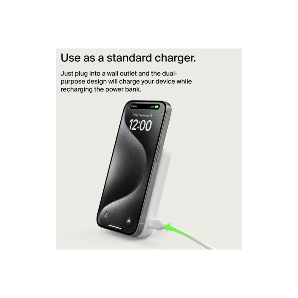Produktbild för Belkin trådlös powerbank - magnetisk med Qi2 - USB-C - 15 watt