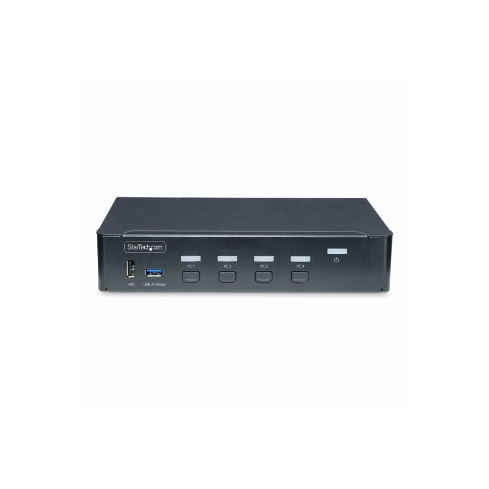 Produktbild för StarTech.com 4-Port DisplayPort KVM Switch, 4K 60Hz, TAA Compliant - omkopplare för tangentbord/video/mus/ljud/USB - 4 portar - TAA-kompatibel