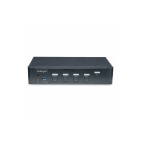 Produktbild för StarTech.com 4-Port DisplayPort KVM Switch, 4K 60Hz, TAA Compliant - omkopplare för tangentbord/video/mus/ljud/USB - 4 portar - TAA-kompatibel