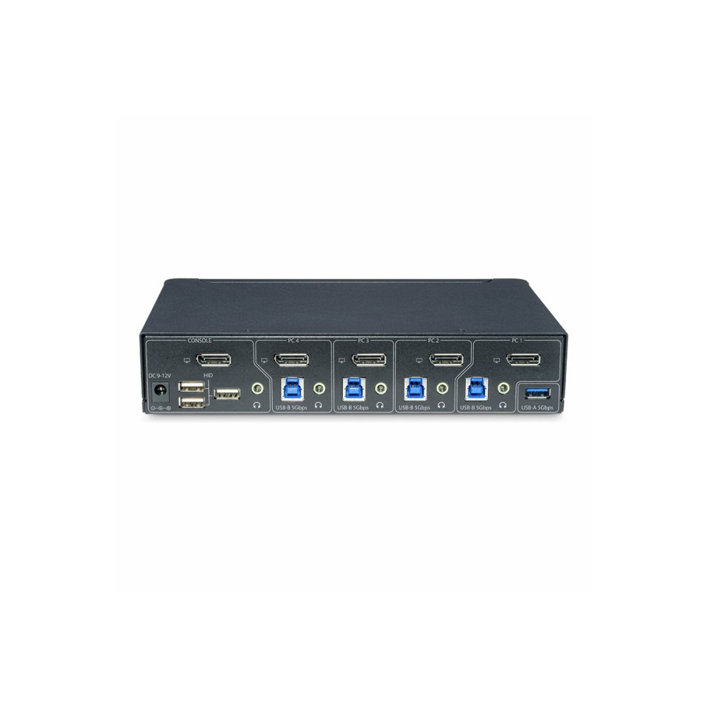 Produktbild för StarTech.com 4-Port DisplayPort KVM Switch, 4K 60Hz, TAA Compliant - omkopplare för tangentbord/video/mus/ljud/USB - 4 portar - TAA-kompatibel