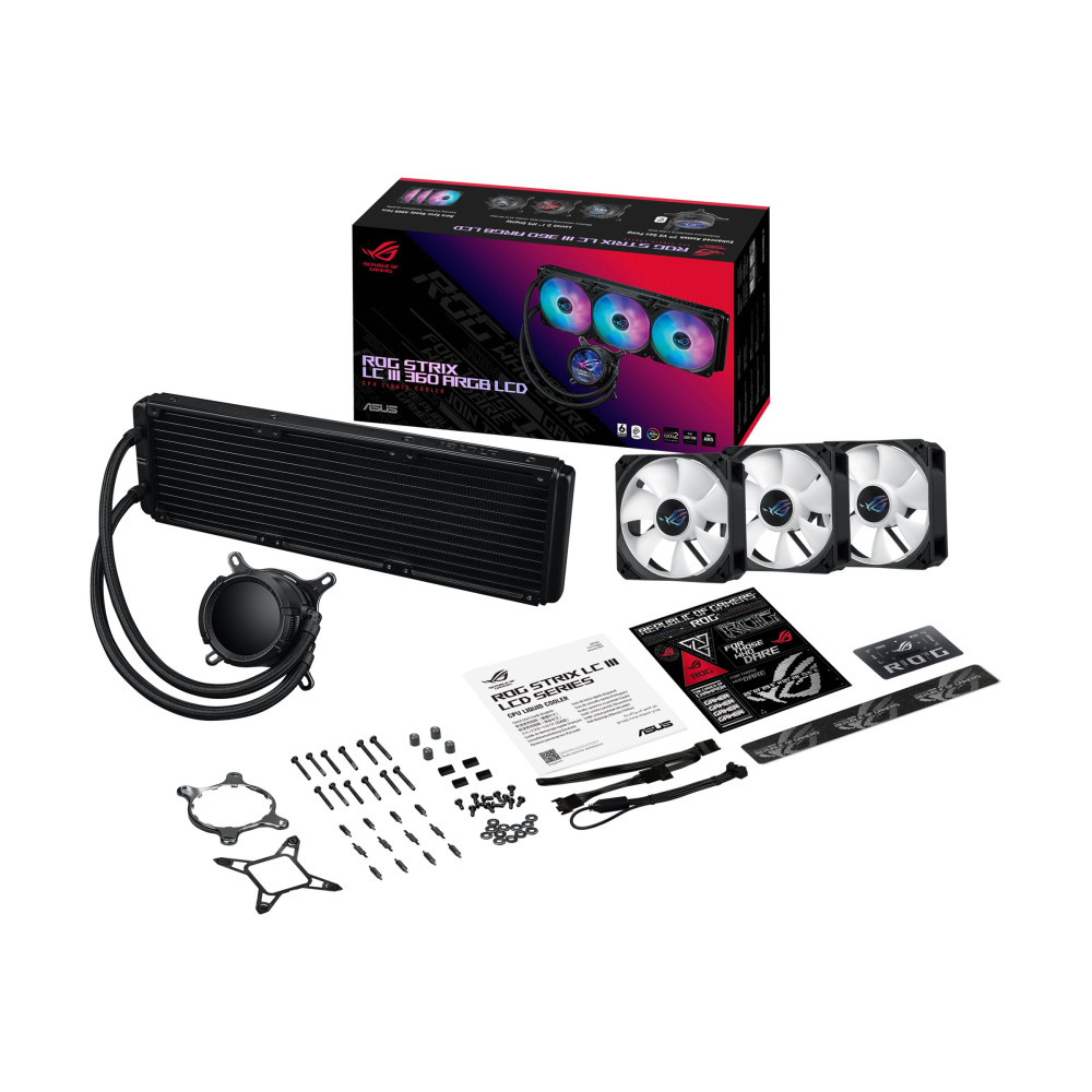 Produktbild för ASUS ROG STRIX LC III 360 ARGB LCD - kylsystem med vätska till processorn
