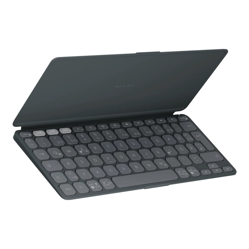 Produktbild för Logitech Keys-To-Go 2 - tangentbord - inbyggt skydd - QWERTZ - tysk - grafit Inmatningsenhet