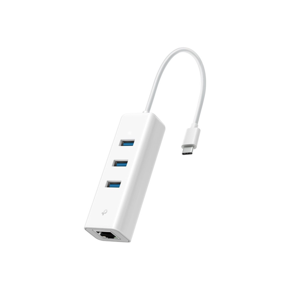Produktbild för TP-Link UE330C V1 - hubb - USB-C, med Gigabit Ethernet - 3 portar