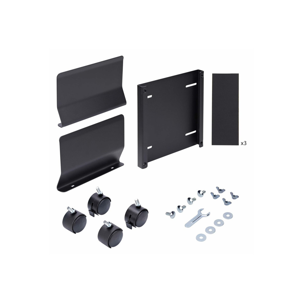 Produktbild för StarTech.com Computer Tower Cart Rolling CPU Caddy w/ Wheels, Adjustable vagn - för PC - svart