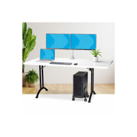 Produktbild för StarTech.com Computer Tower Cart Rolling CPU Caddy w/ Wheels, Adjustable vagn - för PC - svart