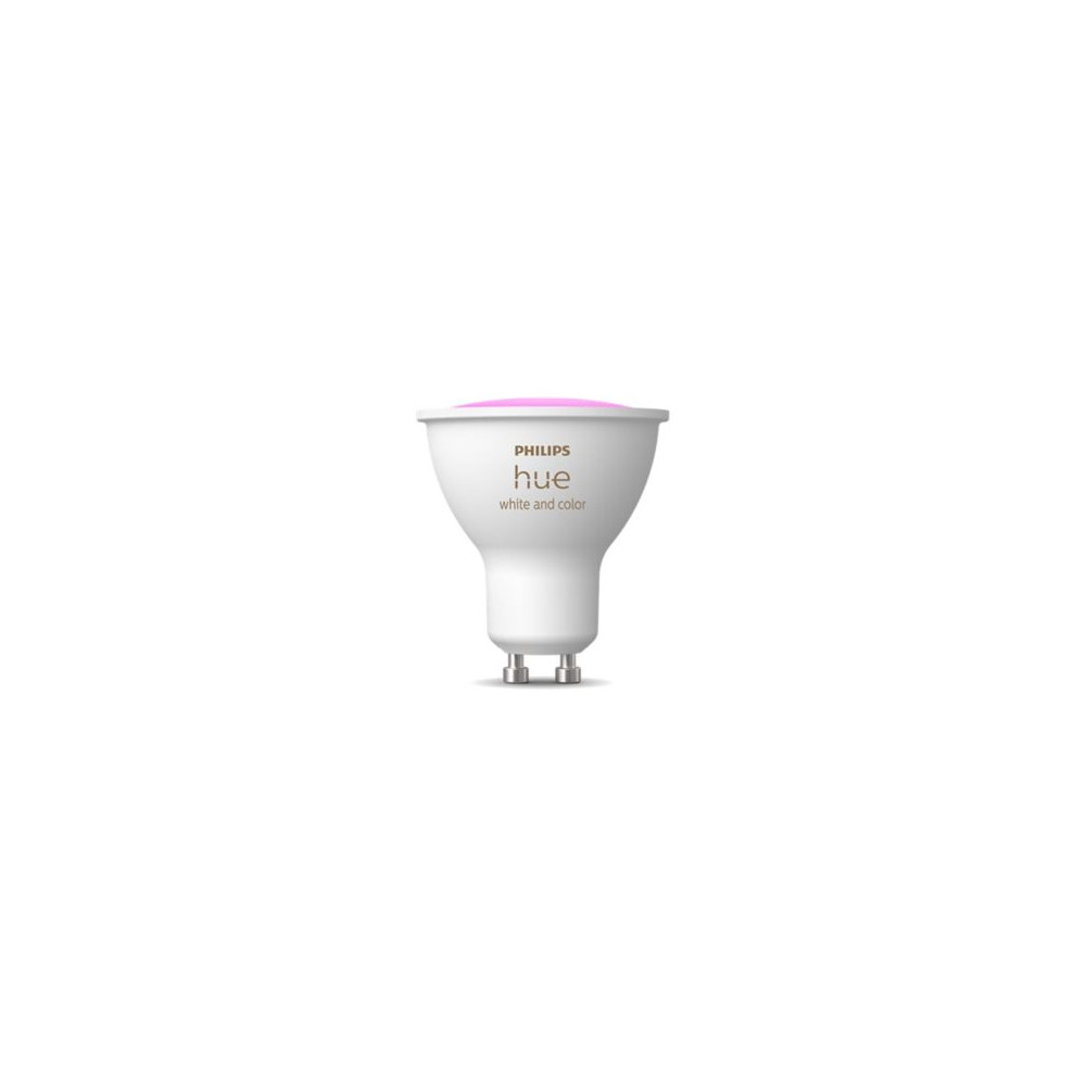 Produktbild för Philips Hue White and Color Ambiance - LED-spotlight - GU10 - 4.2 W - flerfärgad/varmt till kallt vitt ljus - 2000-6500 K