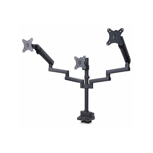 StarTech.com StarTech.com Triple Monitor Desk Mount For Up To Three 27in Screens, VESA 75x75/100x100, Tool-Less Arm Adjustments, C-Clamp/Grommet Mount, Spring-Assisted Arms monteringssats - justerbar arm - för 3 LCD-bildskärmar - svart