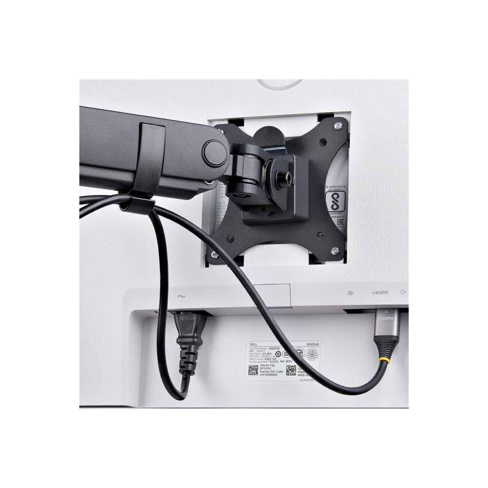 Produktbild för StarTech.com Triple Monitor Desk Mount For Up To Three 27in Screens, VESA 75x75/100x100, Tool-Less Arm Adjustments, C-Clamp/Grommet Mount, Spring-Assisted Arms monteringssats - justerbar arm - för 3 LCD-bildskärmar - svart