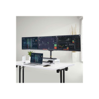 Produktbild för StarTech.com Triple Monitor Desk Mount For Up To Three 27in Screens, VESA 75x75/100x100, Tool-Less Arm Adjustments, C-Clamp/Grommet Mount, Spring-Assisted Arms monteringssats - justerbar arm - för 3 LCD-bildskärmar - svart