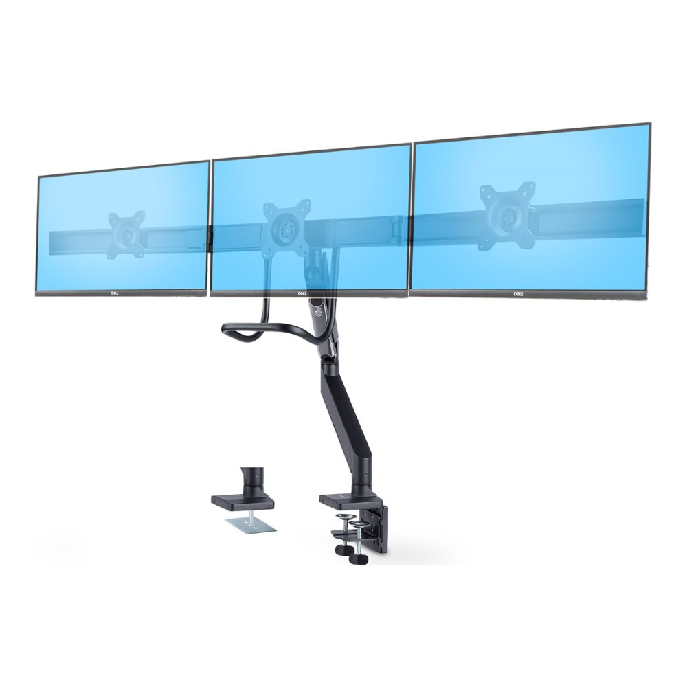 Produktbild för StarTech.com Crossbar Triple Monitor Desk Mount, VESA 75x75/100x100 monteringssats - justerbar arm - för 3 LCD-bildskärmar - trippel monitormontage - svart