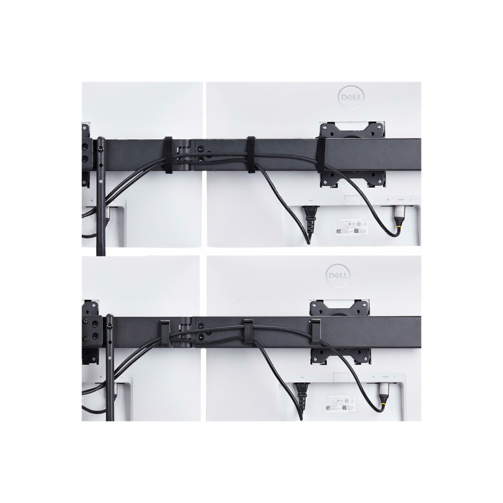 Produktbild för StarTech.com Crossbar Triple Monitor Desk Mount, VESA 75x75/100x100 monteringssats - justerbar arm - för 3 LCD-bildskärmar - trippel monitormontage - svart