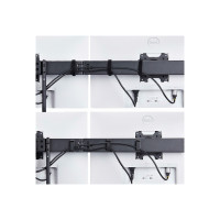 Produktbild för StarTech.com Crossbar Triple Monitor Desk Mount, VESA 75x75/100x100 monteringssats - justerbar arm - för 3 LCD-bildskärmar - trippel monitormontage - svart