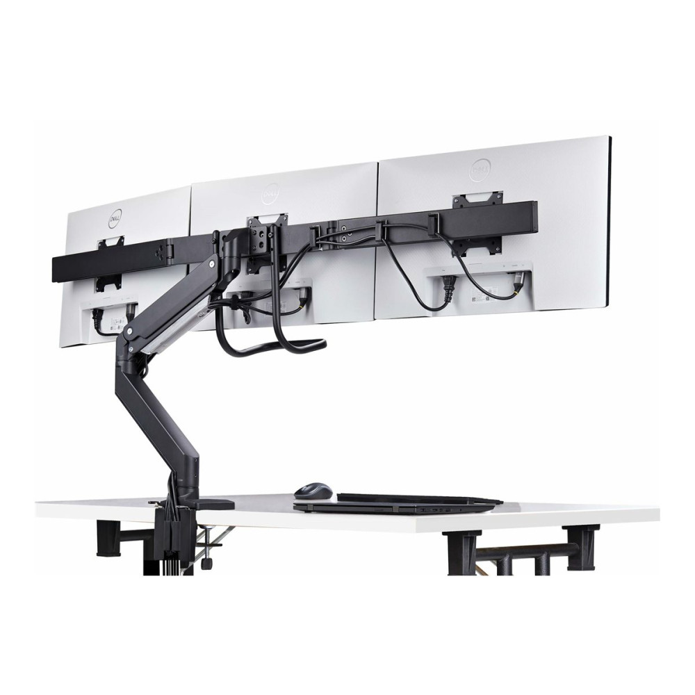 Produktbild för StarTech.com Crossbar Triple Monitor Desk Mount, VESA 75x75/100x100 monteringssats - justerbar arm - för 3 LCD-bildskärmar - trippel monitormontage - svart