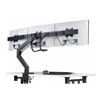 Produktbild för StarTech.com Crossbar Triple Monitor Desk Mount, VESA 75x75/100x100 monteringssats - justerbar arm - för 3 LCD-bildskärmar - trippel monitormontage - svart