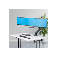 Produktbild för StarTech.com Crossbar Triple Monitor Desk Mount, VESA 75x75/100x100 monteringssats - justerbar arm - för 3 LCD-bildskärmar - trippel monitormontage - svart