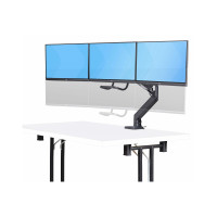 Produktbild för StarTech.com Crossbar Triple Monitor Desk Mount, VESA 75x75/100x100 monteringssats - justerbar arm - för 3 LCD-bildskärmar - trippel monitormontage - svart