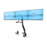 Produktbild för StarTech.com Crossbar Triple Monitor Desk Mount, VESA 75x75/100x100 monteringssats - justerbar arm - för 3 LCD-bildskärmar - trippel monitormontage - svart
