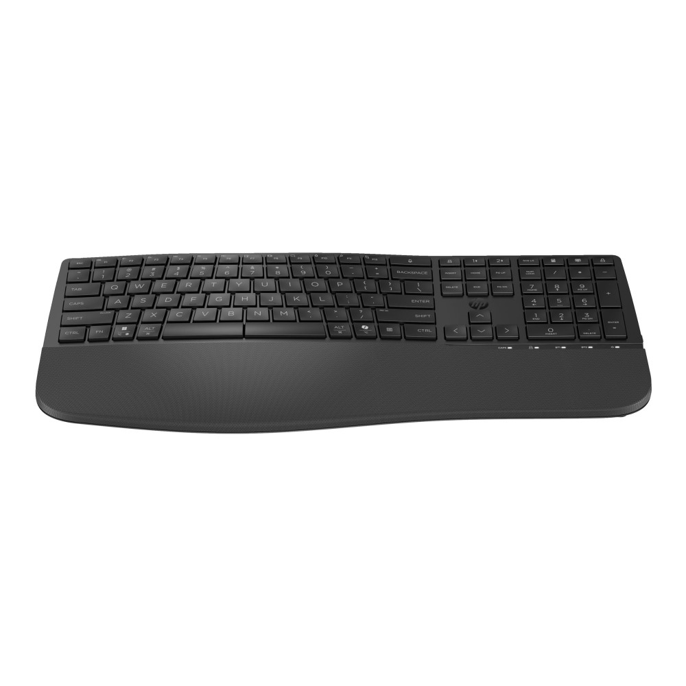 Produktbild för HP 685 - tangentbord - dubbel läge, 3-zons layout, multi-enhet, 23 programmerbara knappar, OS auto-detektering, låg profil tangenthöjd - 100% full size - hela norden - svart Inmatningsenhet
