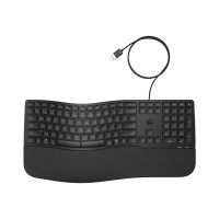 Produktbild för HP 485 Comfort - tangentbord - fler enheter, 23 programmerbara tangenter, 3-zon layout full size - hela norden - svart Inmatningsenhet