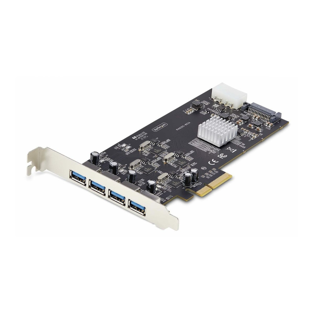 Produktbild för Startech 4-Port USB-A PCIe Card, USB 3.2 5Gbps, 4x USB Controllers - USB-adapter - PCIe 2.0 x4 - USB 3.2 Gen 1 x 4