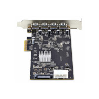 Produktbild för Startech 4-Port USB-A PCIe Card, USB 3.2 5Gbps, 4x USB Controllers - USB-adapter - PCIe 2.0 x4 - USB 3.2 Gen 1 x 4