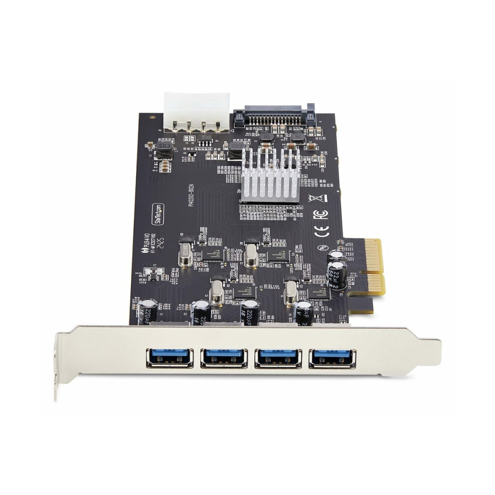Produktbild för Startech 4-Port USB-A PCIe Card, USB 3.2 5Gbps, 4x USB Controllers - USB-adapter - PCIe 2.0 x4 - USB 3.2 Gen 1 x 4