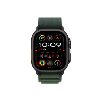 Produktbild för Apple Watch Ultra 2 - svart titan - smart klocka med Alpine Loop - mörkgrön - 64 GB