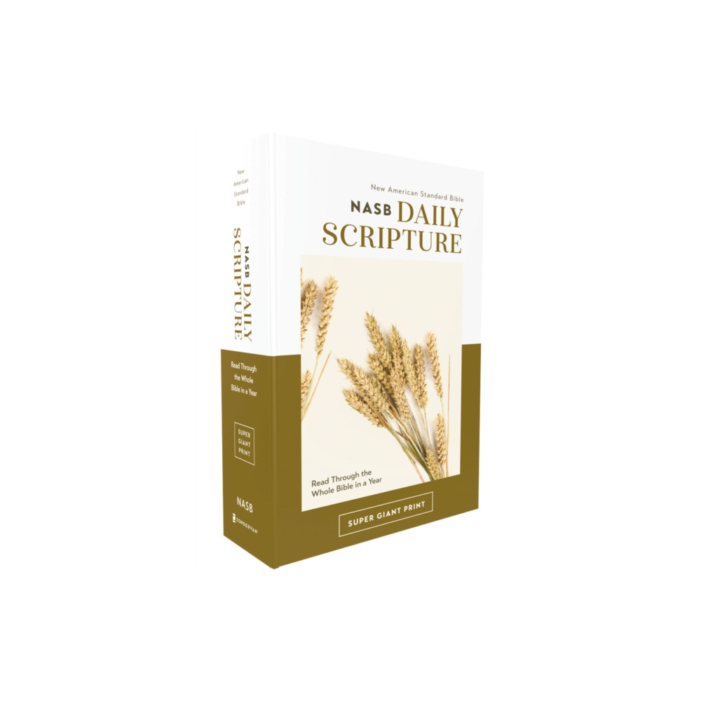 Produktbild för NASB, Daily Scripture, Super Giant Print, Paperback, White/Gold, 1995 Text, Comfort Print (häftad, eng)