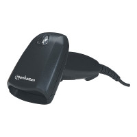 Produktbild för Manhattan Long Range CCD Handheld Barcode Scanner, USB, 500mm Scan Depth, Cable 1.5m, Max Ambient Light 10,000 lux (sunlight), Black, Three Year Warranty, Box - streckkodsskanner