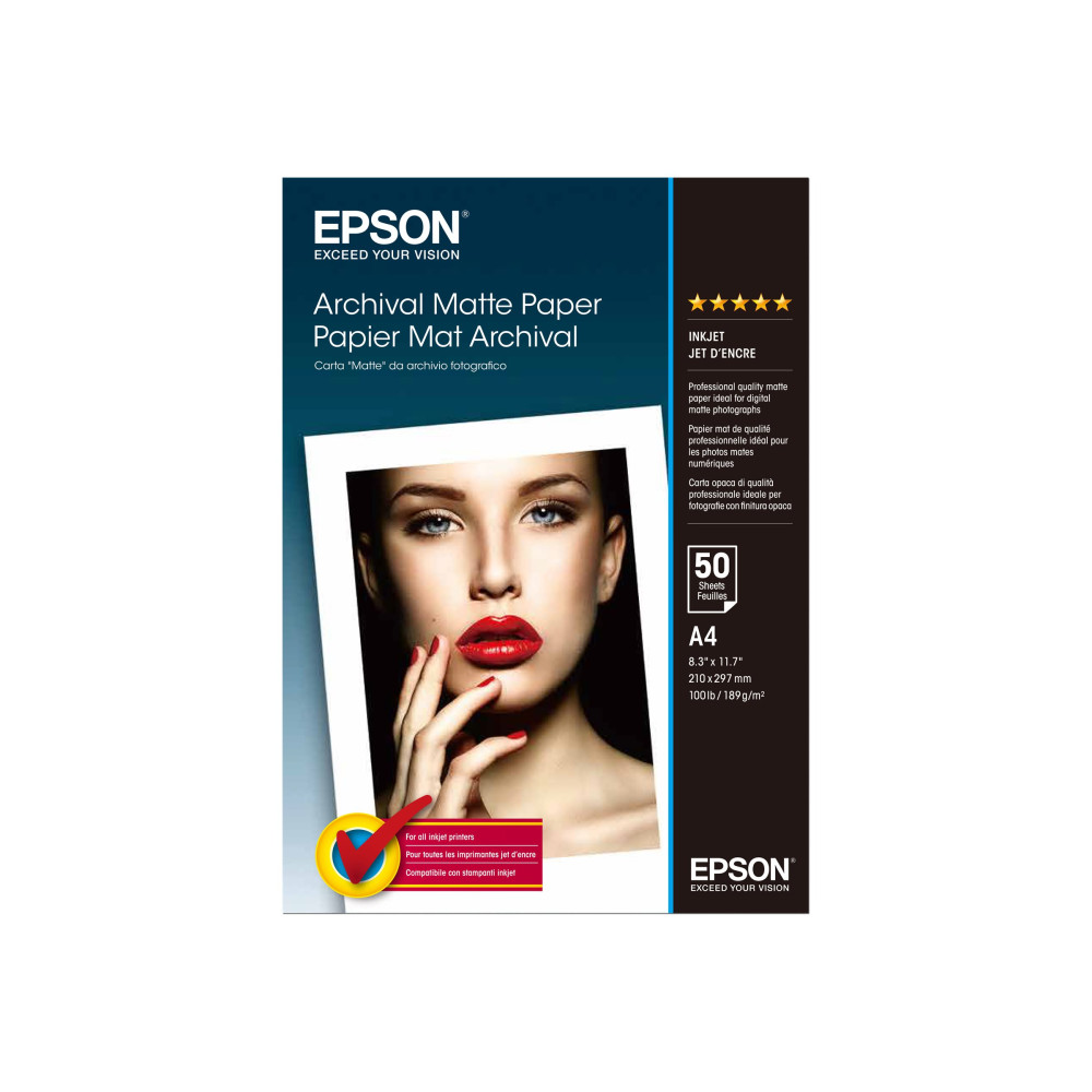 Produktbild för Epson Archival Matte Paper - papper - matt - 50 ark - A4 - 189 g/m²
