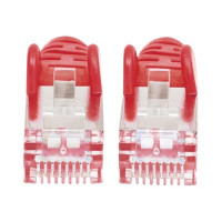 Produktbild för Intellinet Network Patch Cable, Cat6, 3m, Red, Copper, S/FTP, LSOH / LSZH, PVC, RJ45, Gold Plated Contacts, Snagless, Booted, Lifetime Warranty, Polybag - patch-kabel - 3 m - röd