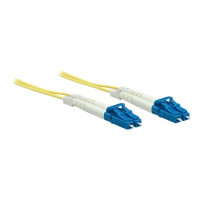 Produktbild för Intellinet Fiber Optic Patch Cable, OS2, LC/LC, 3m, Yellow, Duplex, Single-Mode, 9/125 µm, LSZH, Fibre, Lifetime Warranty, Polybag - patch-kabel - 3 m - gul