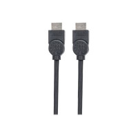 Produktbild för Manhattan HDMI Cable, 4K@30Hz (High Speed), 1.5m, Male to Male, Black, Ultra HD 4k x 2k, Fully Shielded, Gold Plated Contacts, Lifetime Warranty, Polybag - HDMI-kabel - 1.5 m