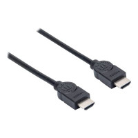 Produktbild för Manhattan HDMI Cable, 4K@30Hz (High Speed), 1.5m, Male to Male, Black, Ultra HD 4k x 2k, Fully Shielded, Gold Plated Contacts, Lifetime Warranty, Polybag - HDMI-kabel - 1.5 m