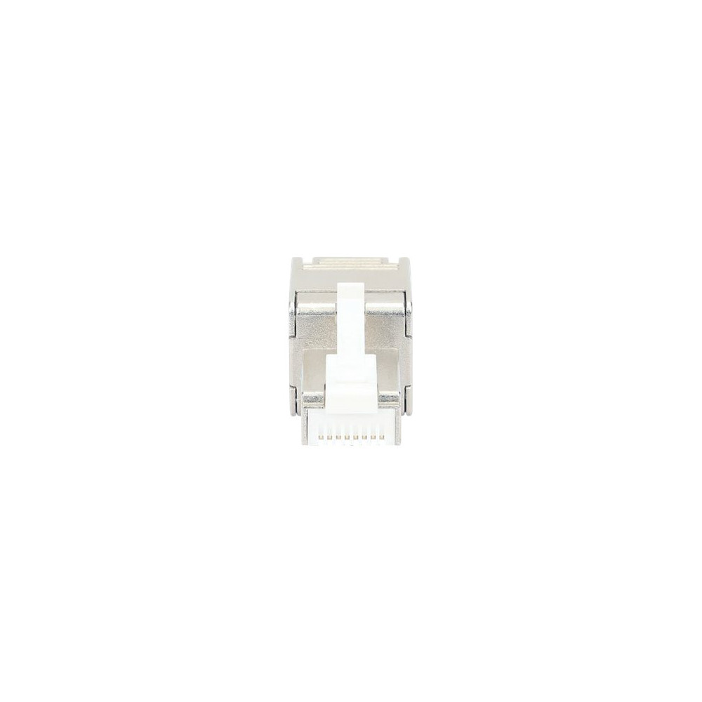 Produktbild för Intellinet Modular Plug Cat6a 10G Shielded Toolless RJ45 Modular Field Termination Plug, For Easy and Quick High-quality Cable Assembly in the Field, STP, for Solid & Stranded Wire, Gold-plated Contacts, Metal Housing - nätverkskontakt
