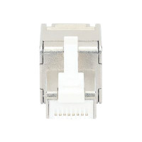Produktbild för Intellinet Modular Plug Cat6a 10G Shielded Toolless RJ45 Modular Field Termination Plug, For Easy and Quick High-quality Cable Assembly in the Field, STP, for Solid & Stranded Wire, Gold-plated Contacts, Metal Housing - nätverkskontakt