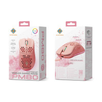 Produktbild för DELTACO GAMING PM80 - mus - USB, 2.4 GHz - rosa