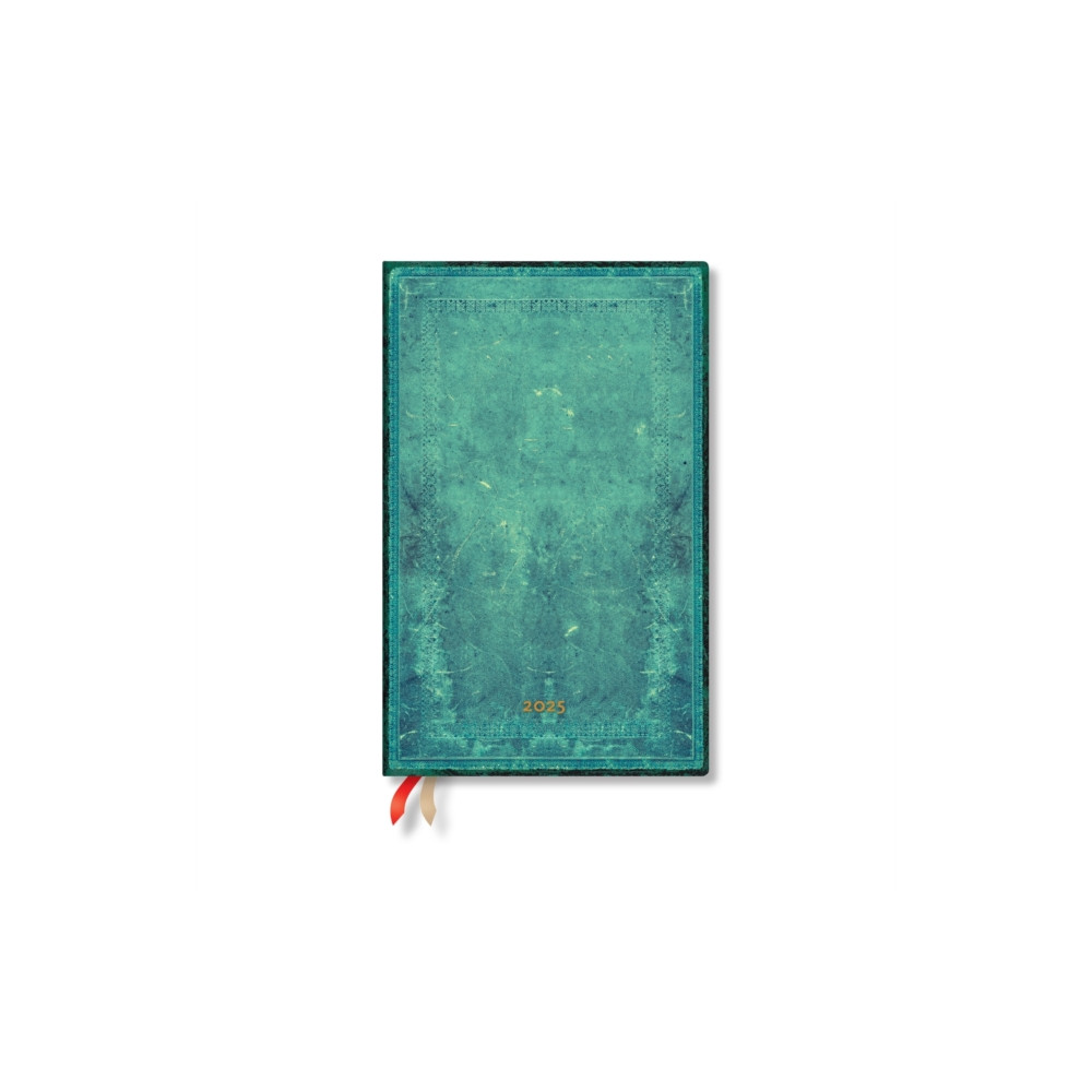Produktbild för Pacific Blue Bold (Old Leather Collection) Maxi 12-month Horizontal Hardback Dayplanner 2025 (Elastic Band Closure) (inbunden, eng)