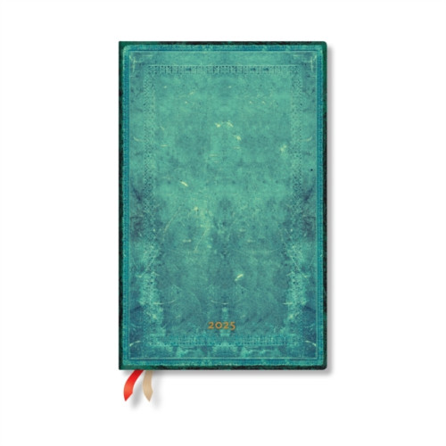 paperblanks Pacific Blue Bold (Old Leather Collection) Maxi 12-month Horizontal Hardback Dayplanner 2025 (Elastic Band Closure) (inbunden, eng)