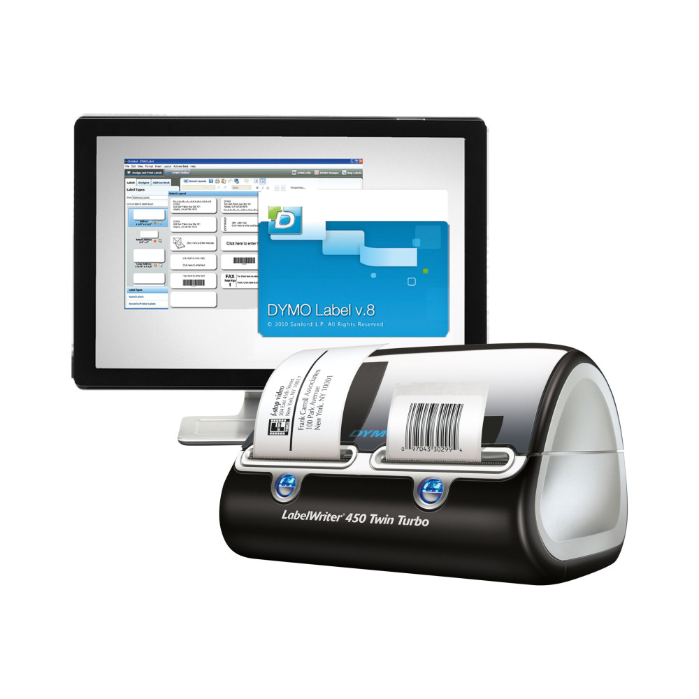 Produktbild för DYMO LabelWriter 450 Twin Turbo - etikettskrivare - svartvit - direkt termisk