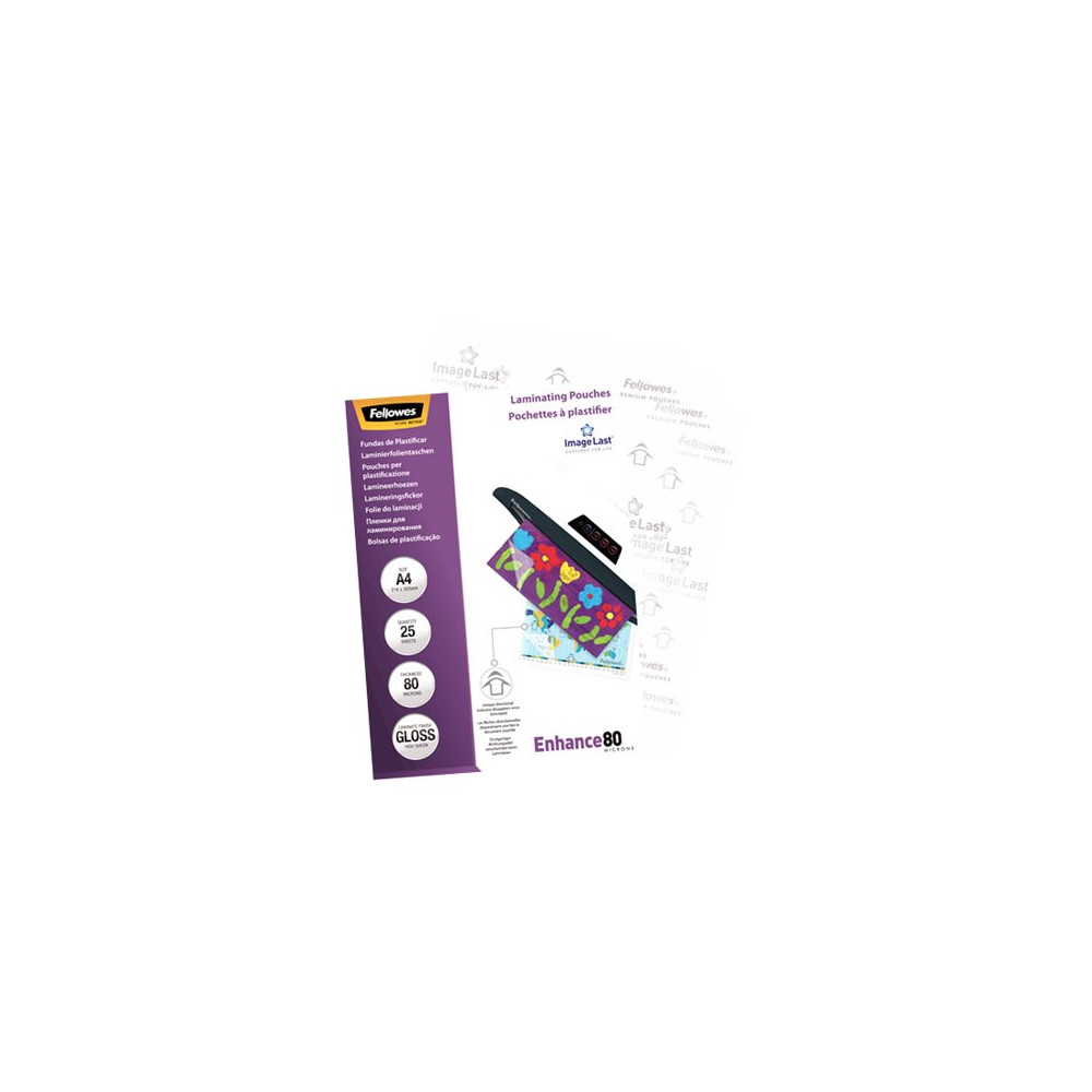 Produktbild för Fellowes ImageLast - 25-pack - glättat - A4 - lamineringsfickor