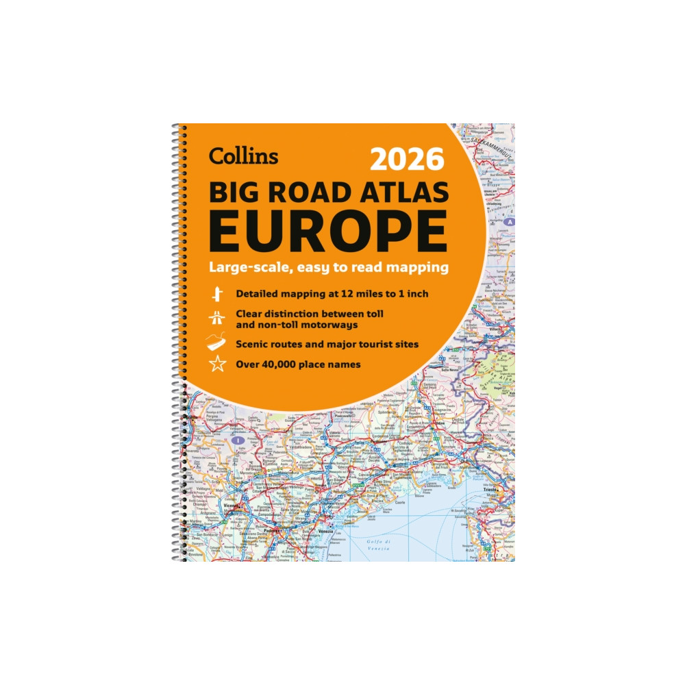 Produktbild för Collins Big Road Atlas Europe 2026 (A3 Spiral) (bok, spiral, eng)