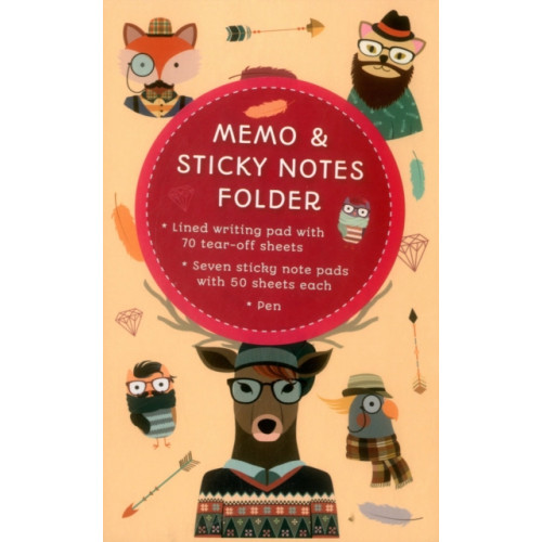 Anness publishing Memo & Sticky Notes Folder: Hipster Animals