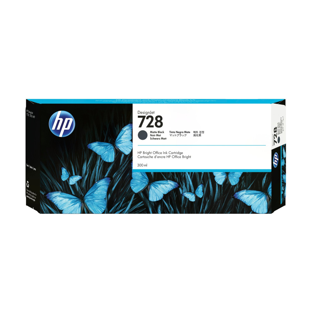 Produktbild för HP 728 - mattsvart - original - DesignJet - bläckpatron