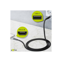 Produktbild för goobay - USB-kabel - mikro-USB typ B till USB - 1 m
