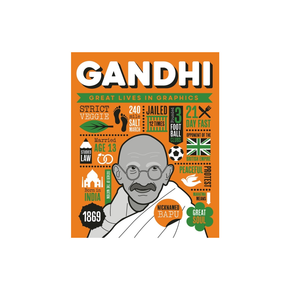 Produktbild för Great Lives in Graphics: Gandhi (inbunden, eng)